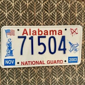 Alabama National Guard License Plate